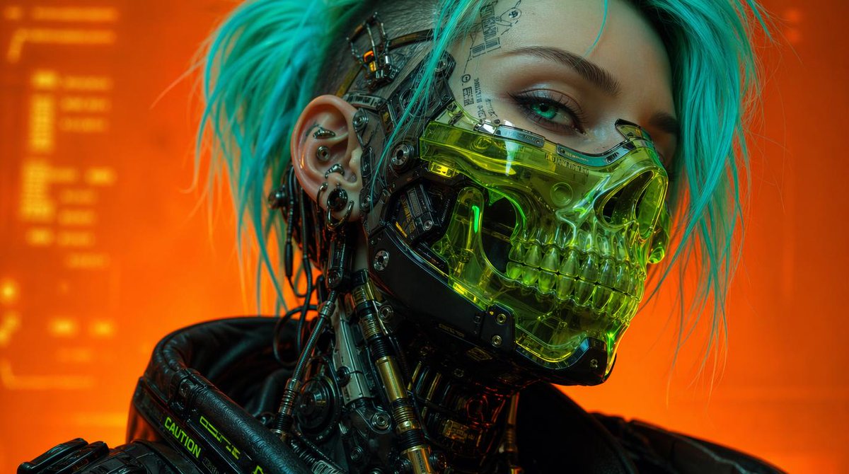 Profile / Avatar - Cyberpunk Cyborg Skull Mask Portrait