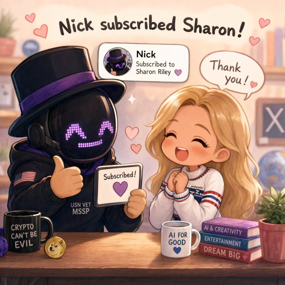 Profile / Avatar - Cute Subscription Celebration Illustration
