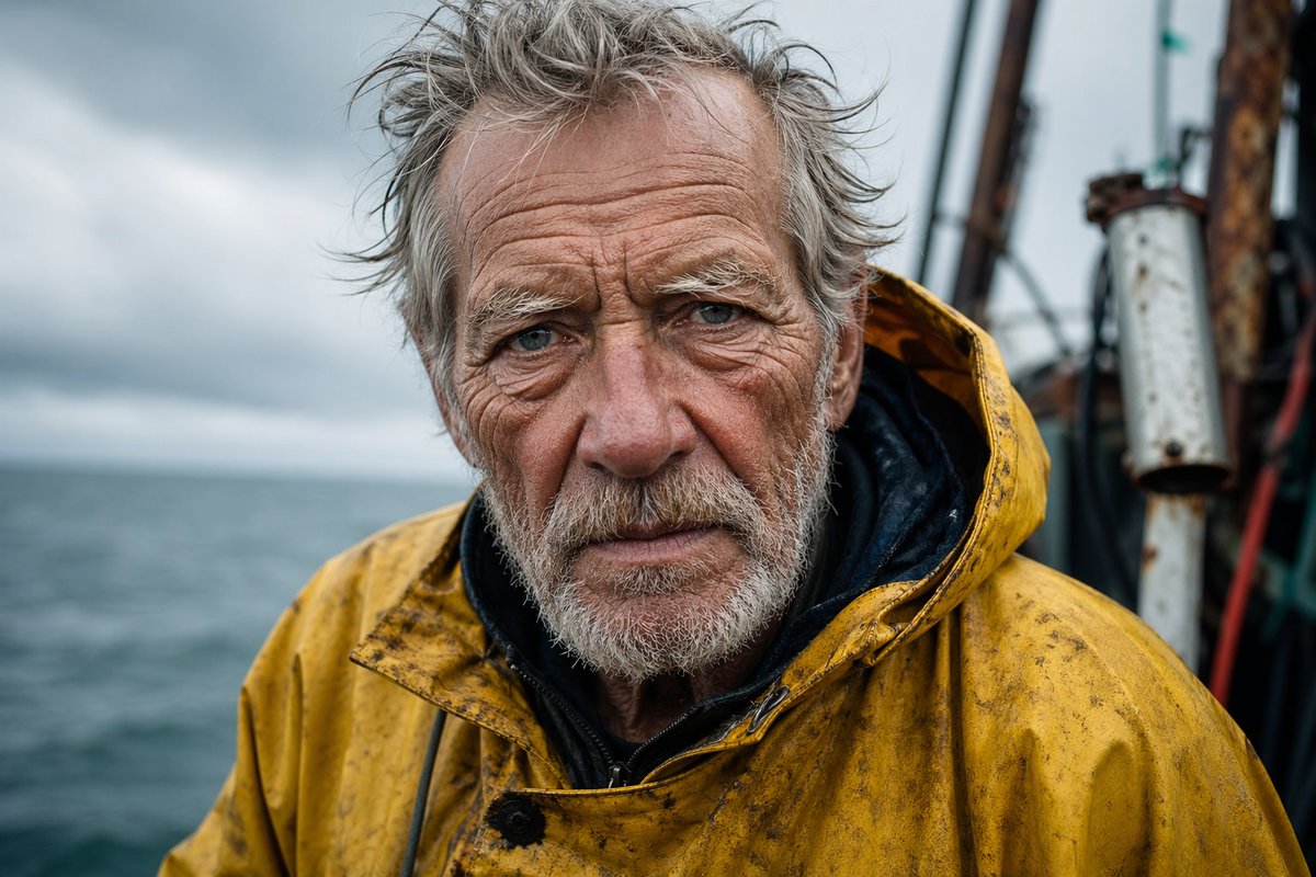 Profile / Avatar - Detailed Elderly Fisherman Portrait