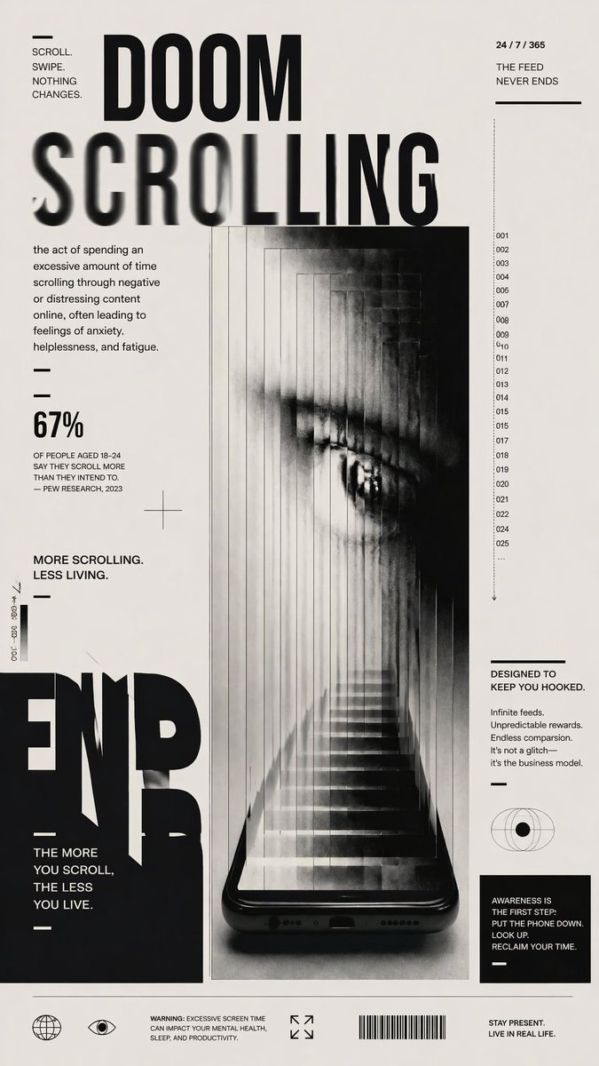 Infographic / Edu Visual - Doomscrolling Editorial Poster