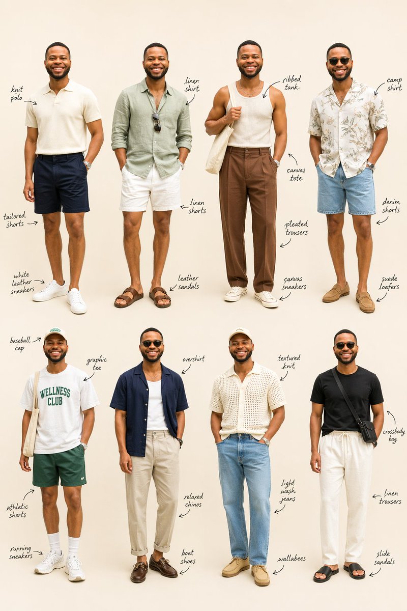 Infographic / Edu Visual - Summer Menswear Lookbook Grid