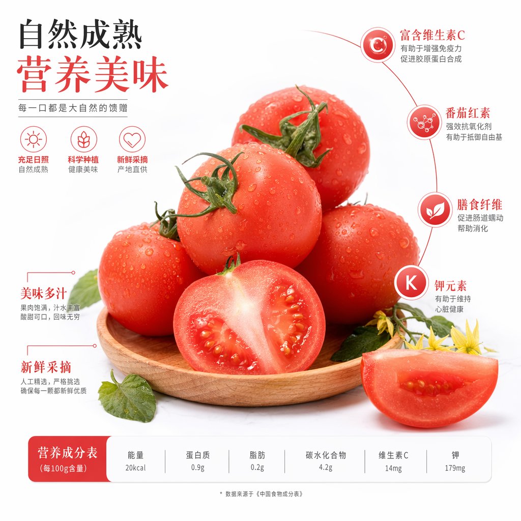 Infographic / Edu Visual - Chinese Tomato Nutrition Poster