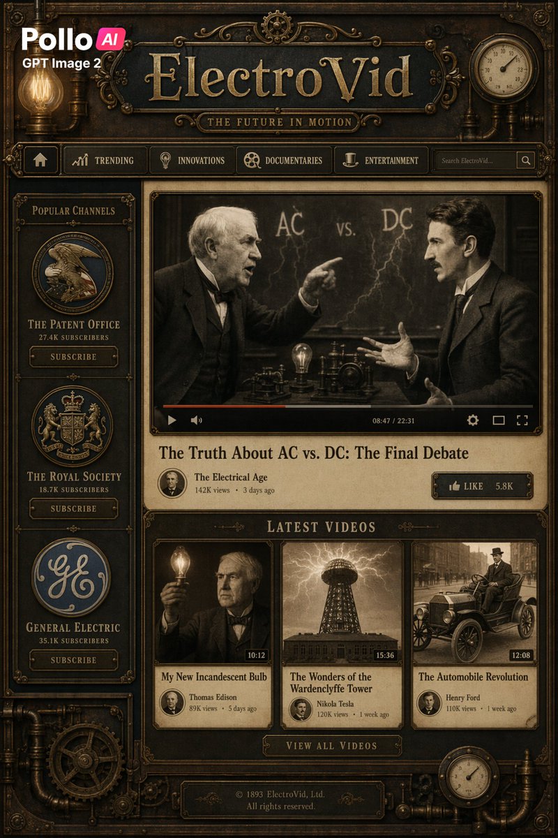 YouTube Thumbnail - Steampunk ElectroVid Homepage