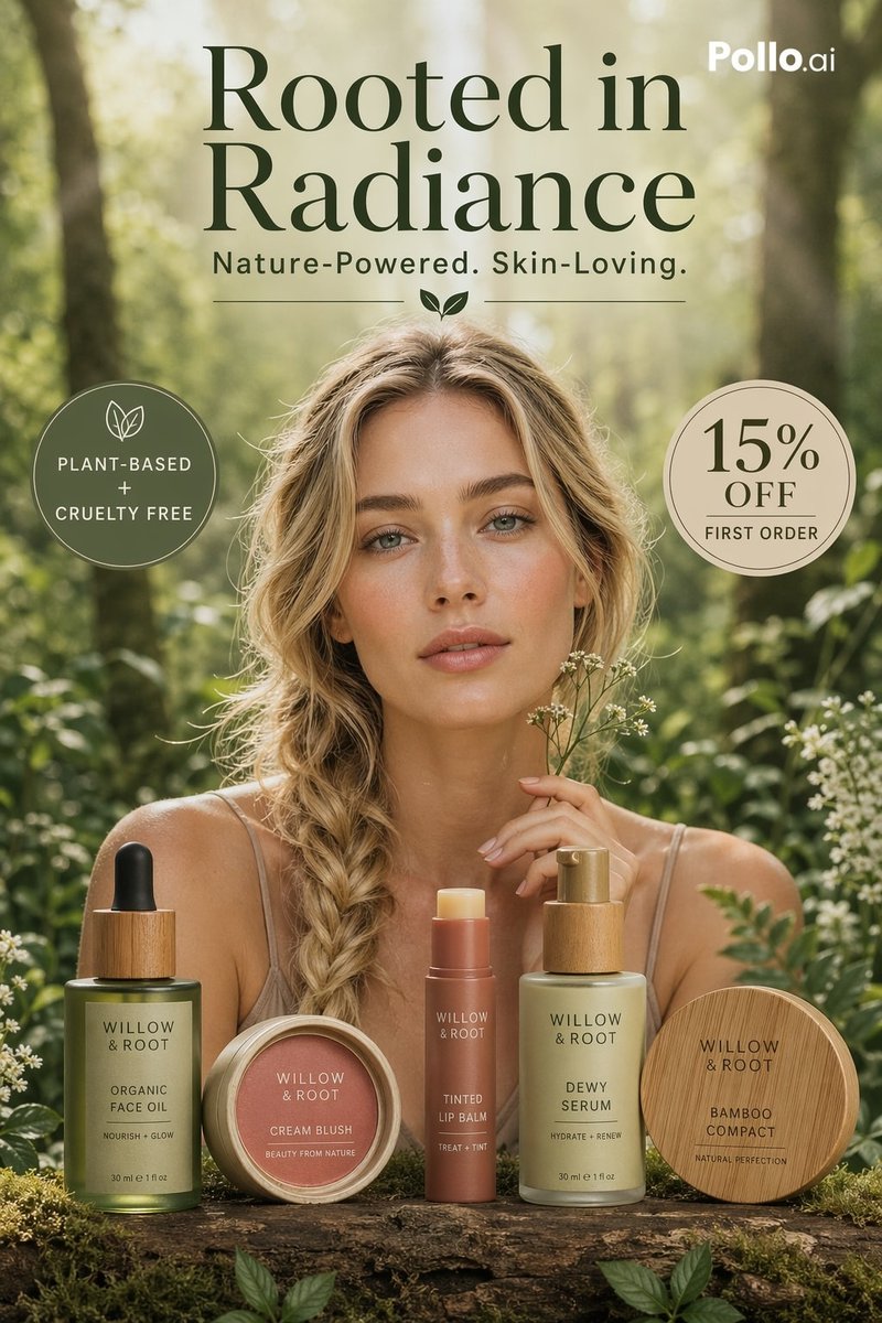 E-commerce Main Image - Luxury Botanical Skincare Forest Ad