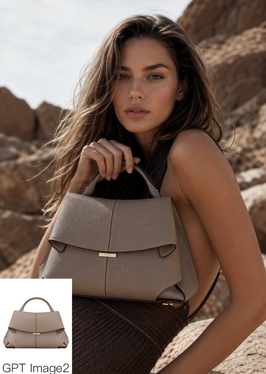 E-commerce Main Image - Luxury Desert Handbag Campaign