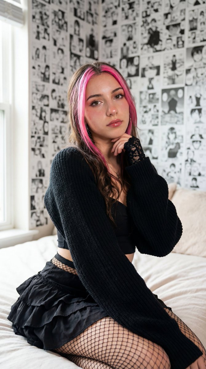 Profile / Avatar - Photorealistic manga-themed bedroom portrait