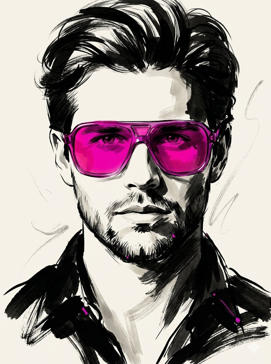 Profile / Avatar - High-Fashion Ink Illustration Portrait