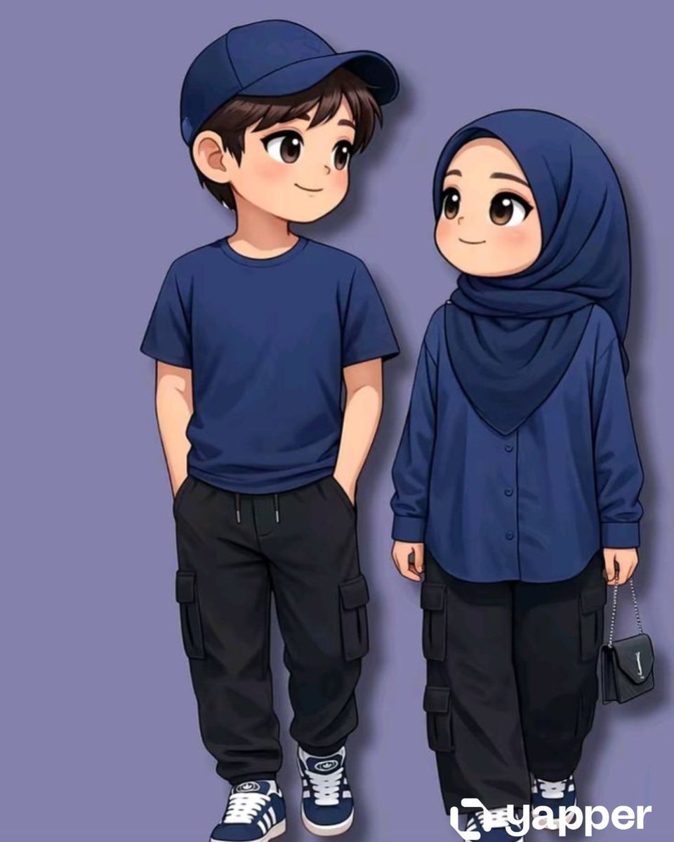 Profile / Avatar - Anime Couple Vector Illustration