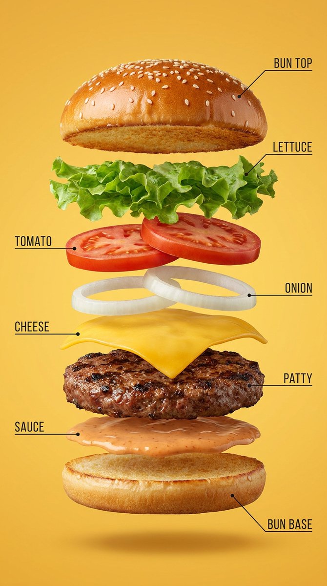 Infographic / Edu Visual - Vertical Exploded Food Infographic
