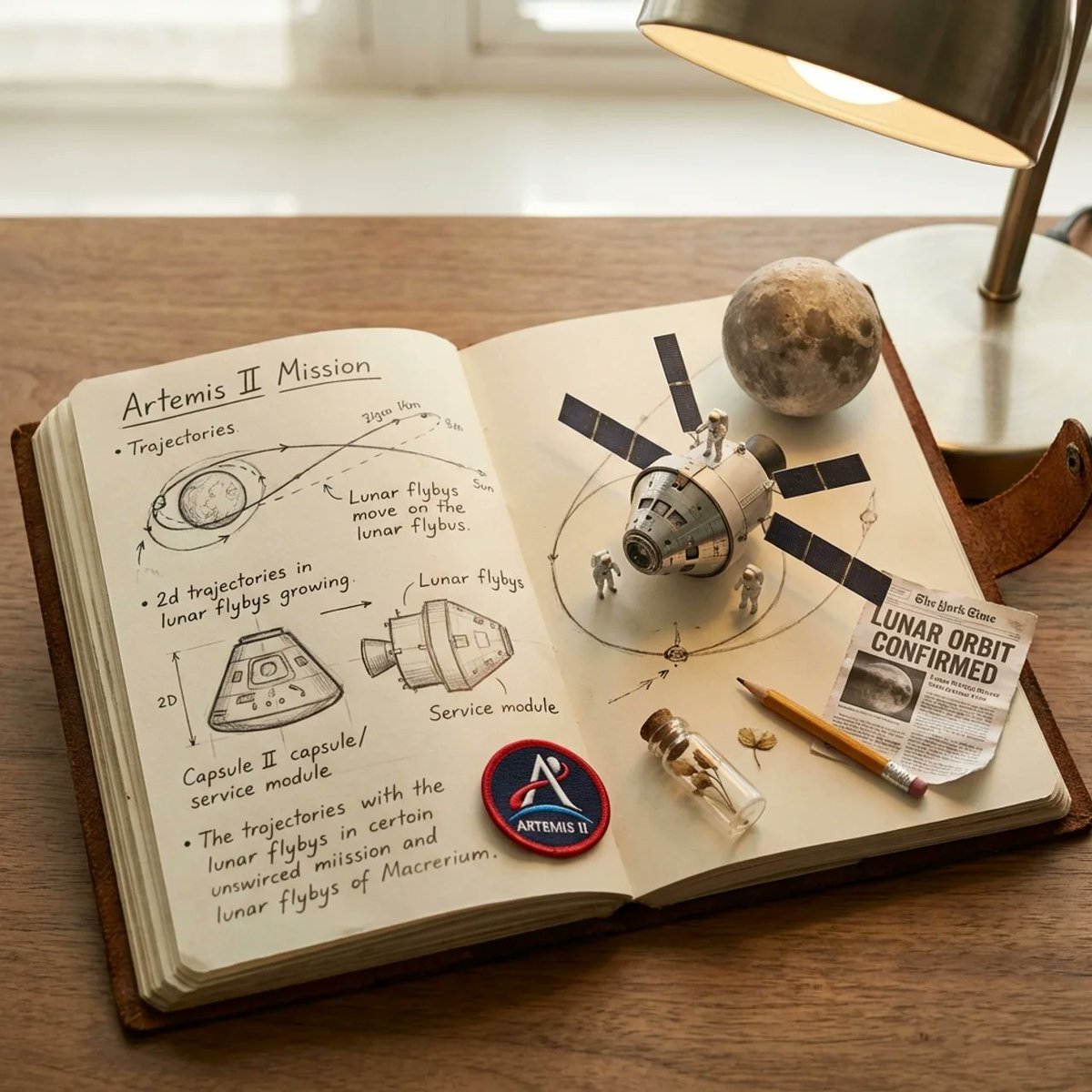 Infographic / Edu Visual - Artemis II Mission Journal Diorama