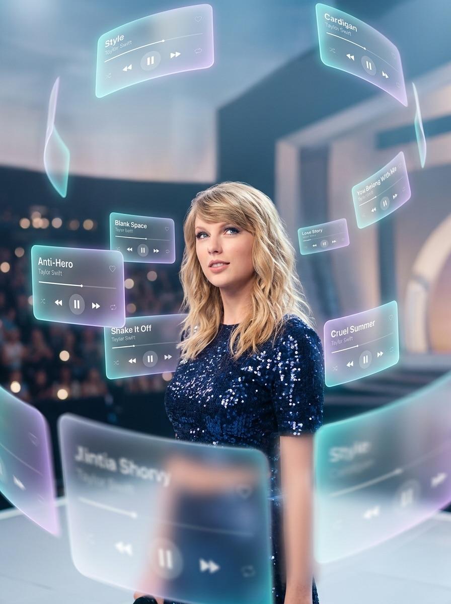 YouTube Thumbnail - Drake with Orbiting Glass Music Interfaces