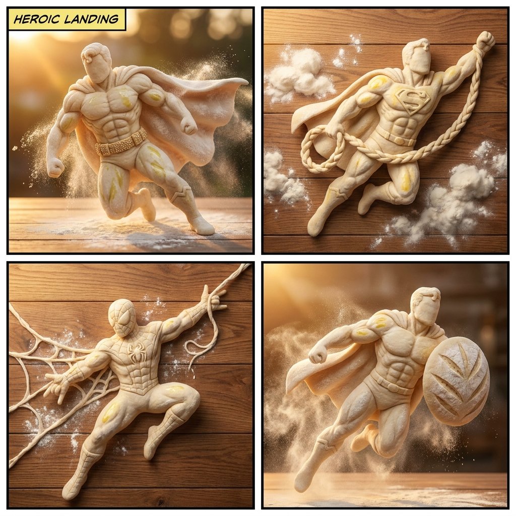 Comic / Storyboard - Bread Dough Superheroes