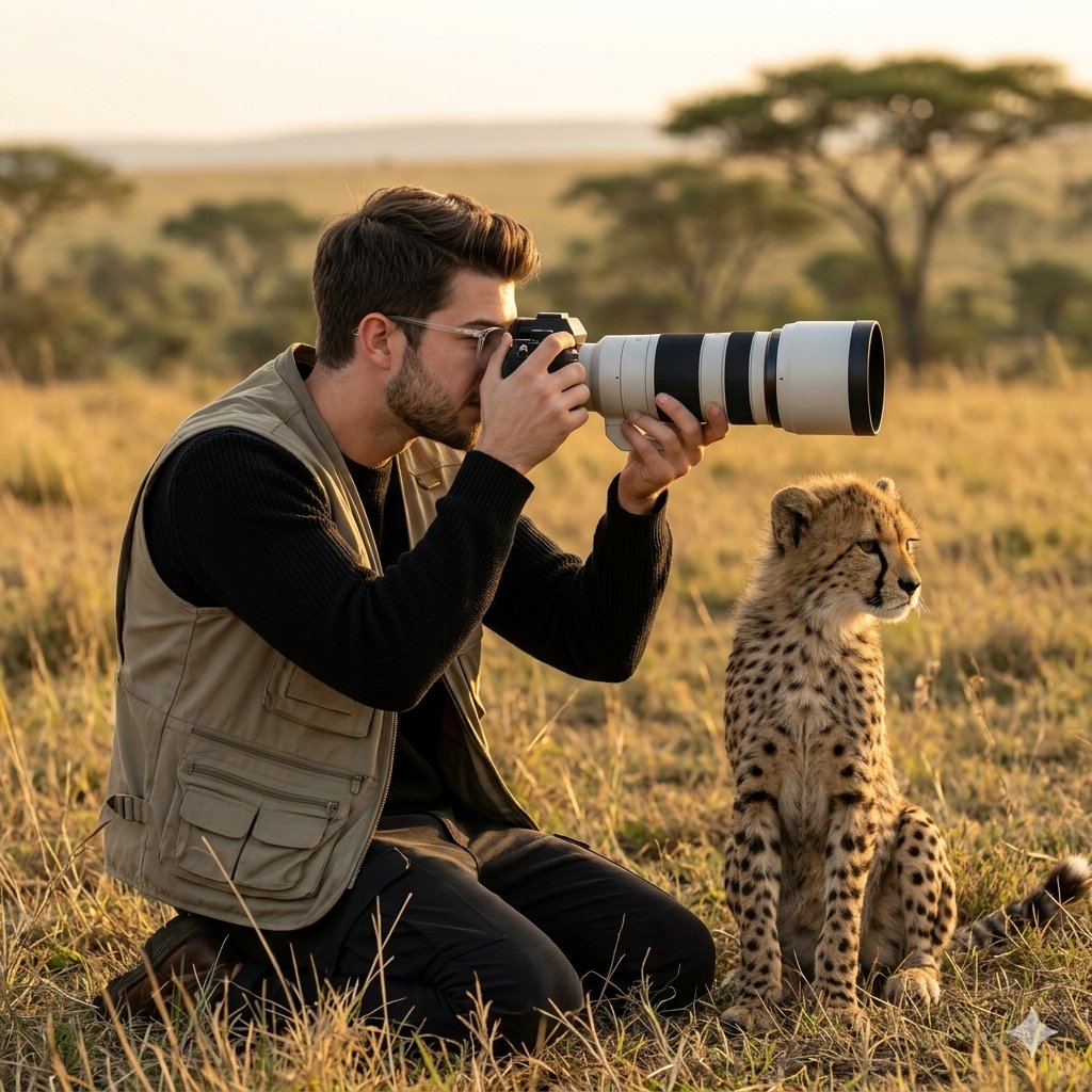 Comic / Storyboard - Wildlife Photographer with Cheetah Cub