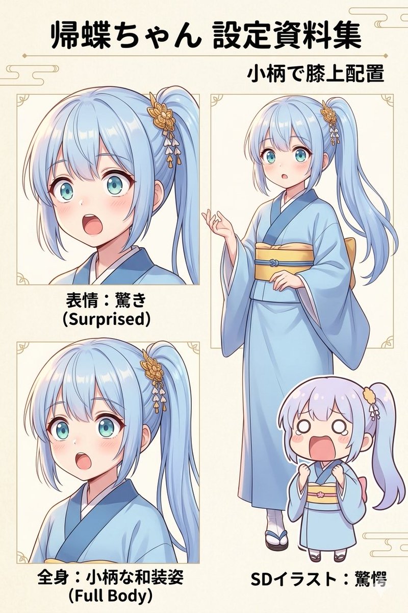 Comic / Storyboard - Japanese Anime Character Sheet Prompt