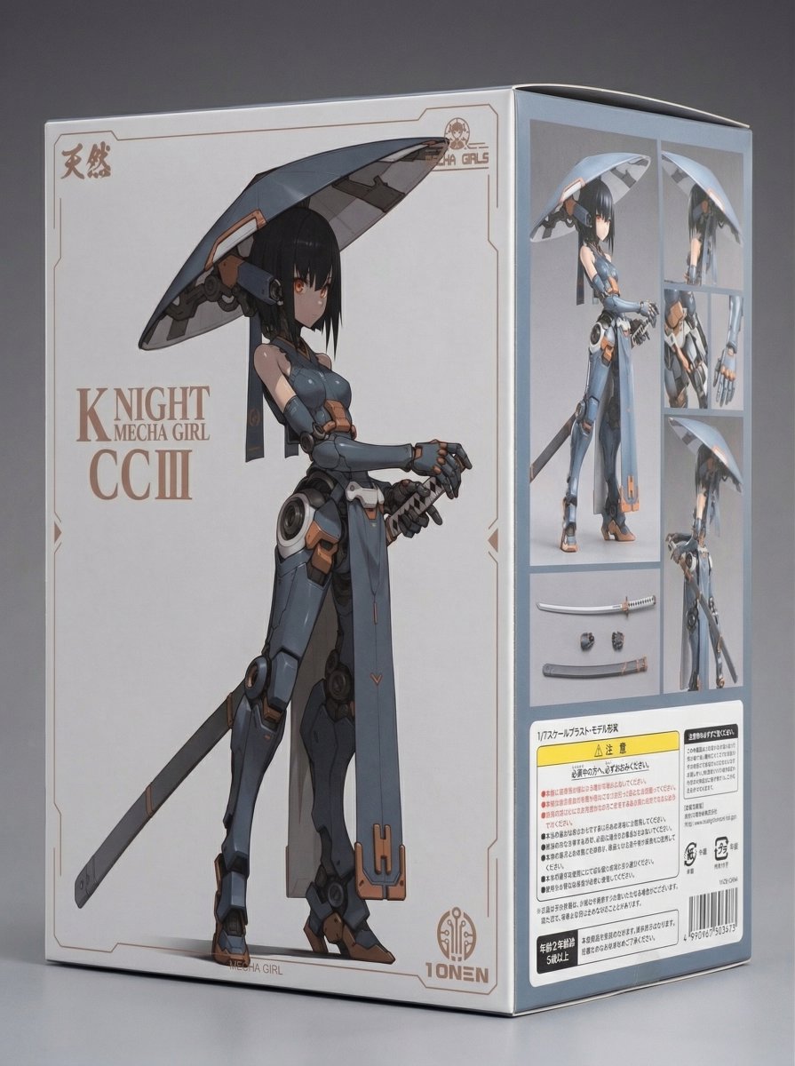 E-commerce Main Image - Mecha Girl figure concept generated by Nano Banana Pro