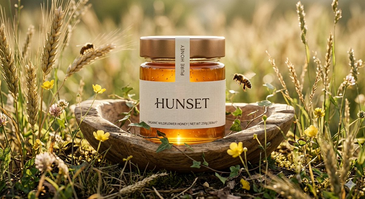 E-commerce Main Image - Ultra-Realistic Cinematic Honey Product Shot